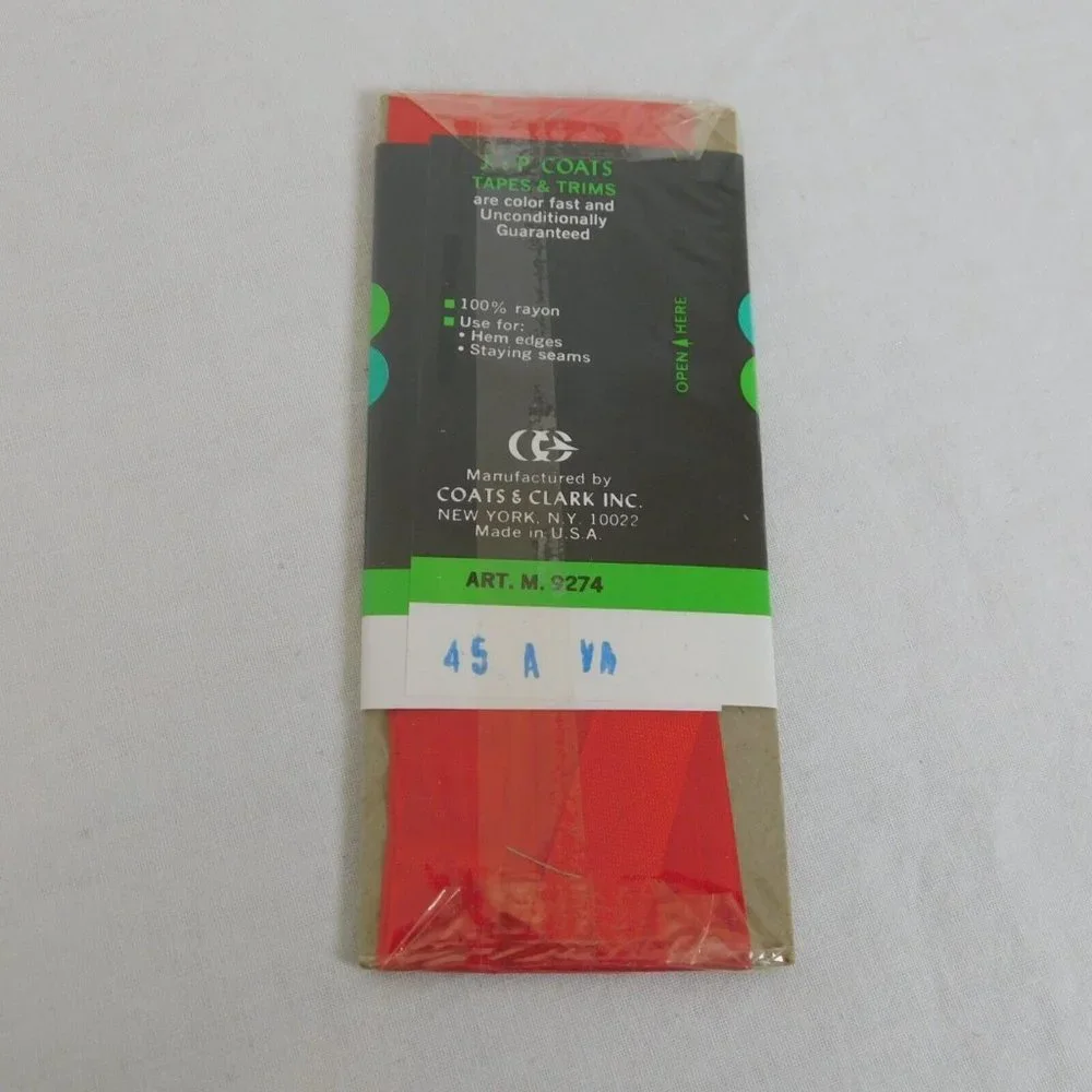 Seam Binding Tape Lot of 5 New Unopened Lace Woven J&P Coats Blue Red Gray Mix